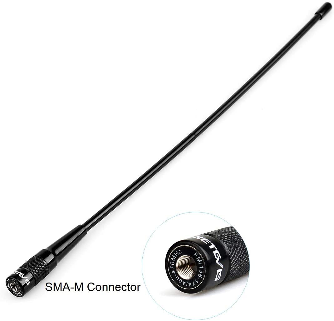 Retevis RHD-771 Two-Way Radio Antenna SMA-M Dual Band Antenna Elite Whip Antenna 144/430 MHz for TYT UV88