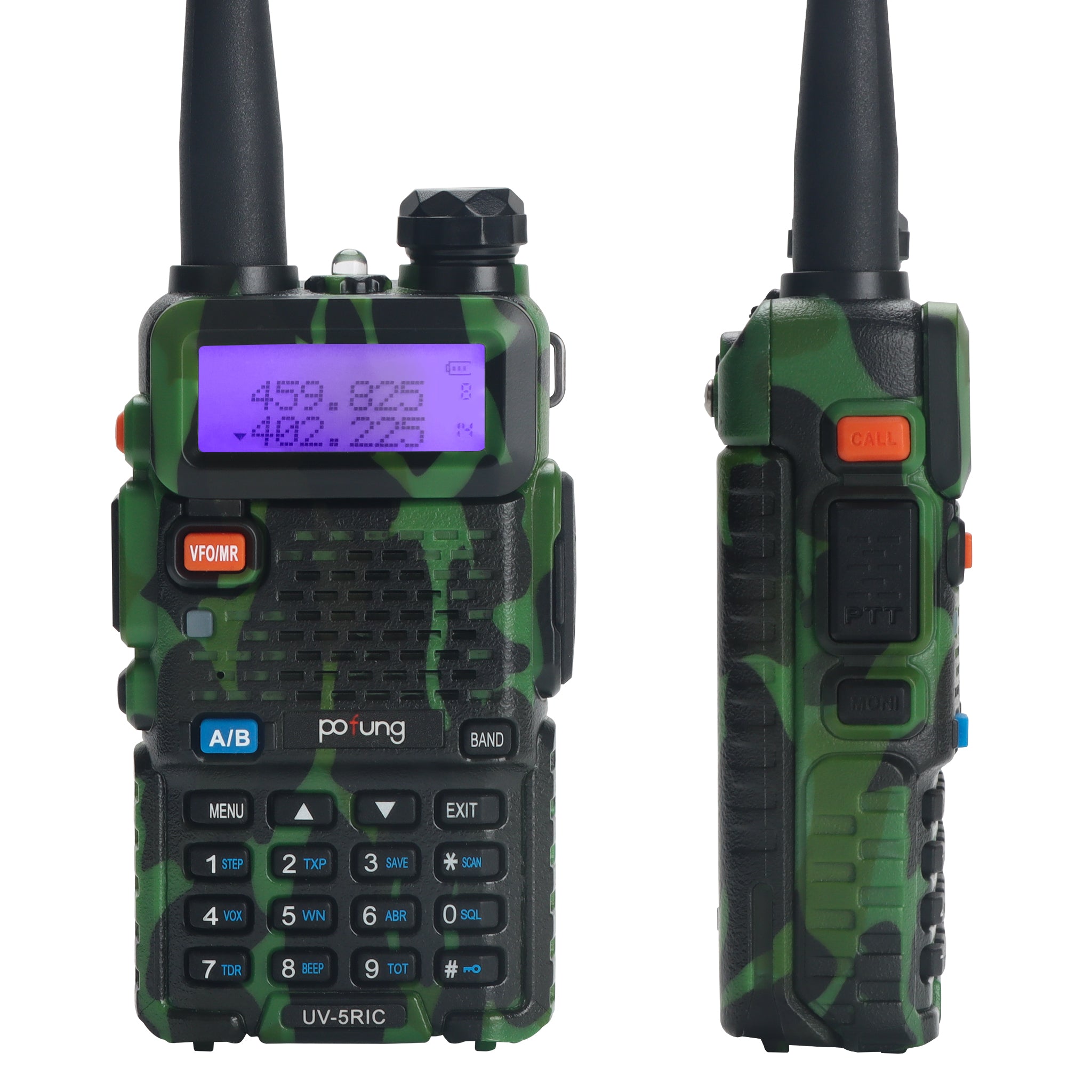 Pofung BaoFeng UV-5RIC VHF 144-148 MHz UHF 430-450 MHz Dual Band Two Way Ham Radio - Camouflage