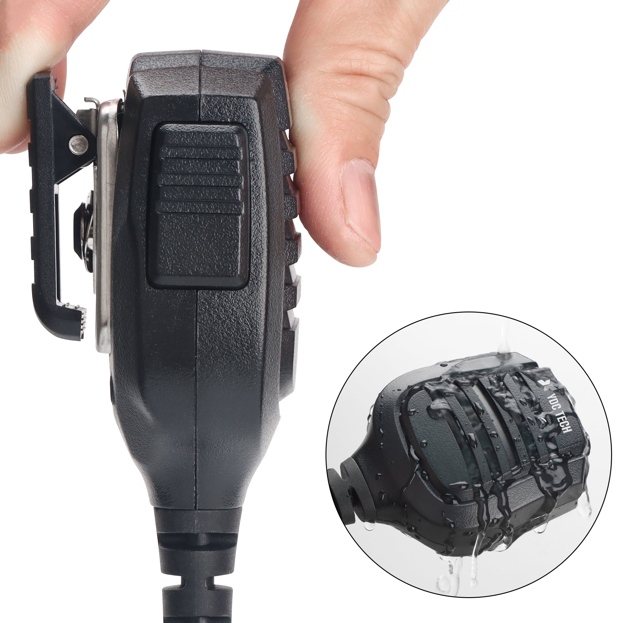 YDC TECH YMC-110 2 Pin Heavy Duty IPX54 Rainproof Speaker Mic with 3.5MM Audio Jack