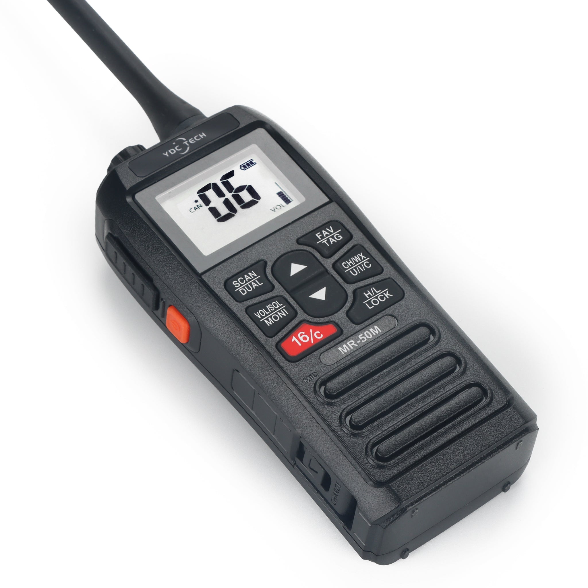 YDC TECH® MR-50M Handheld Waterproof VHF Marine Radio, Long Range, USB Charging, Floating, IPX7 Waterproof